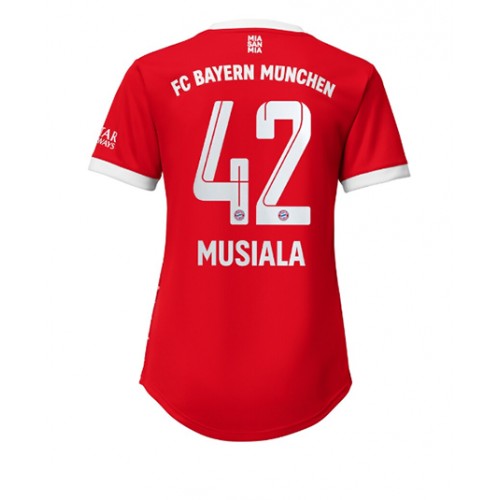 Dres Bayern Munich Jamal Musiala #42 Domaci za Žensko 2022-23 Kratak Rukav